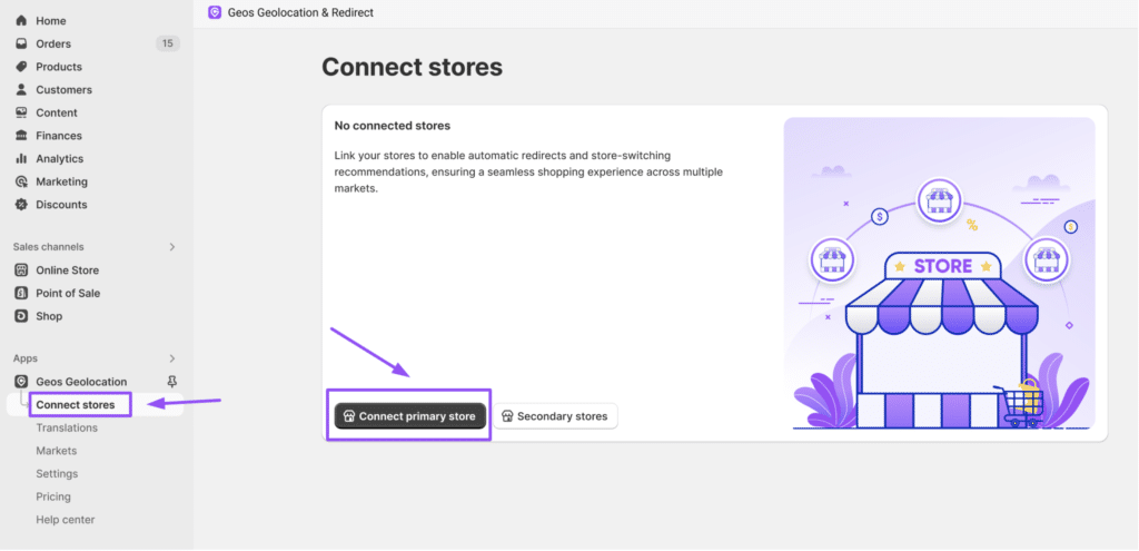 Add your Primary Store