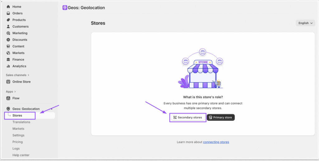 Connect secondary stores