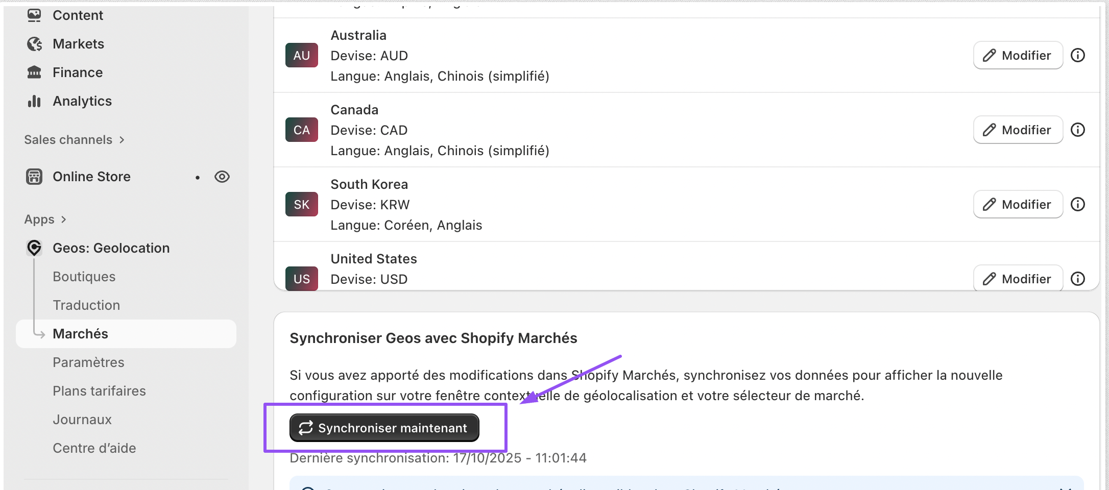 Sync markets